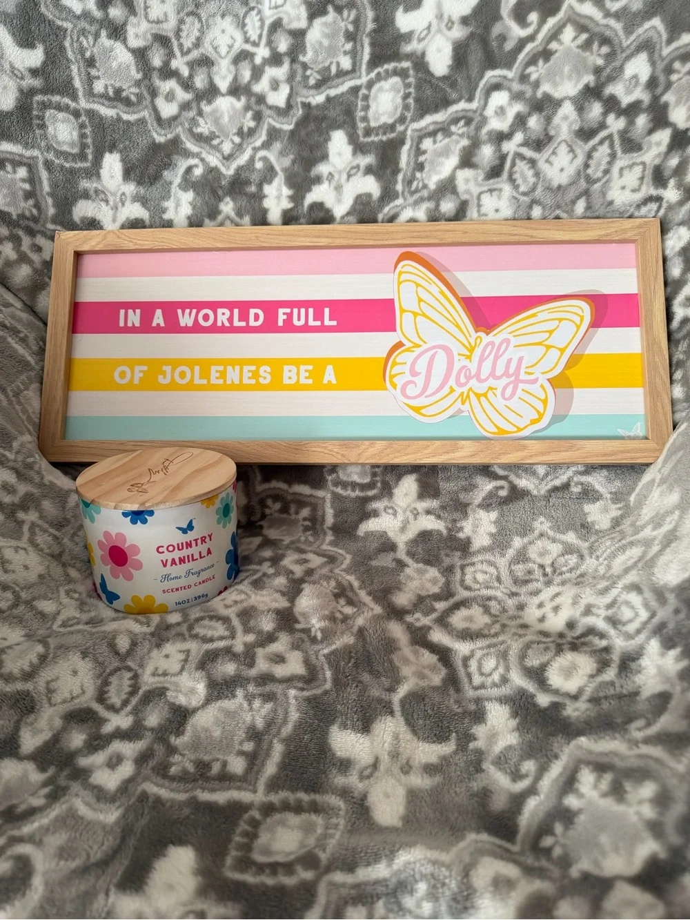 Dolly Striped Butterfly Wall Art - Pink, Yellow, Aqua
